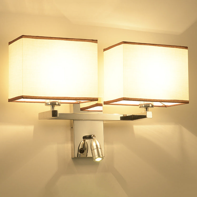 Fabric Geometric Wall Light Fixture Modern Wall Lighting for Bedroom