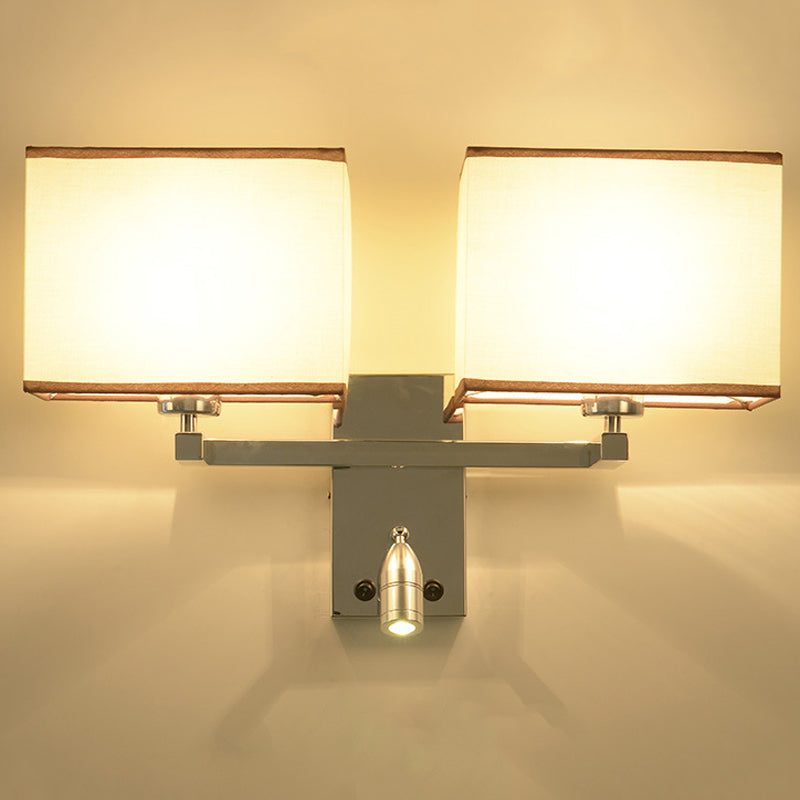 Fabric Geometric Wall Light Fixture Modern Wall Lighting for Bedroom