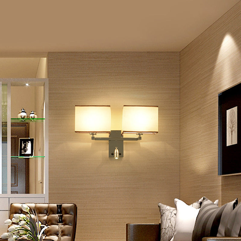 Fabric Geometric Wall Light Fixture Modern Wall Lighting for Bedroom