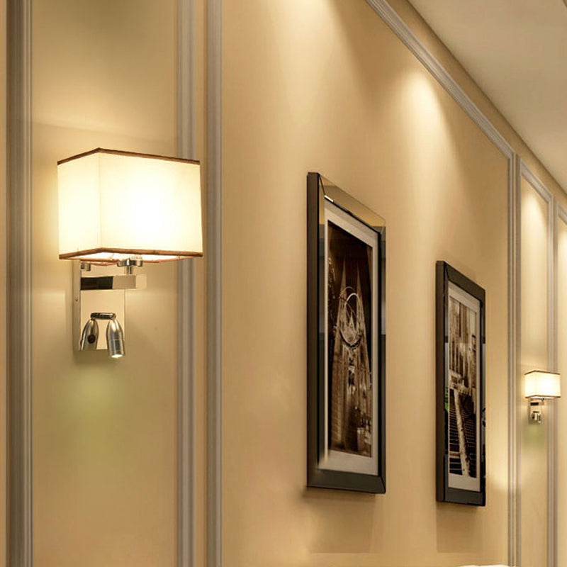 Fabric Geometric Wall Light Fixture Modern Wall Lighting for Bedroom