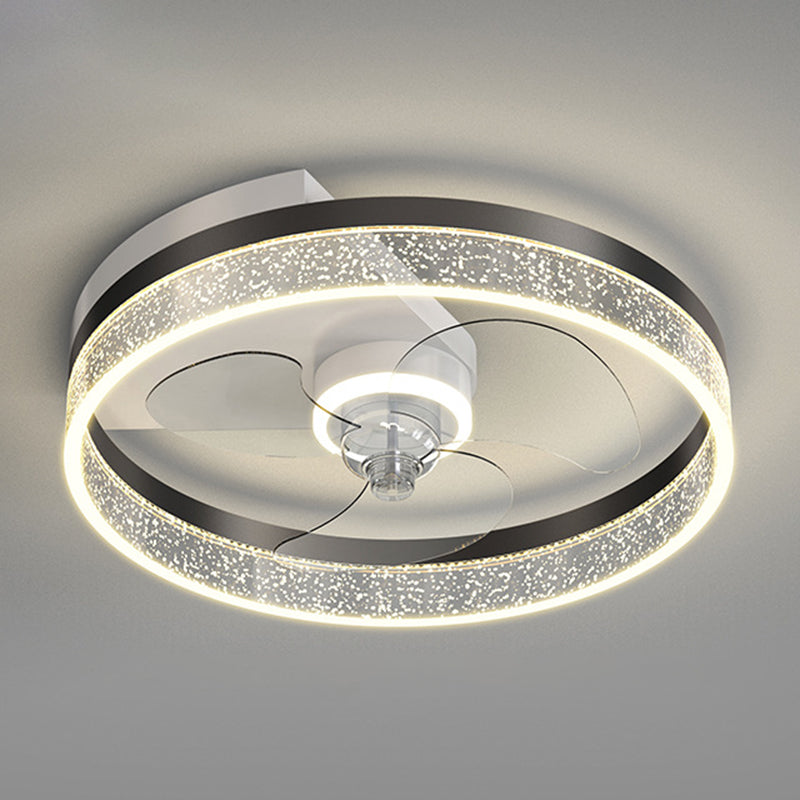 Metal Round Shape Ceiling Fan Modern Style Multi Lights Ceiling Fans Fixtures