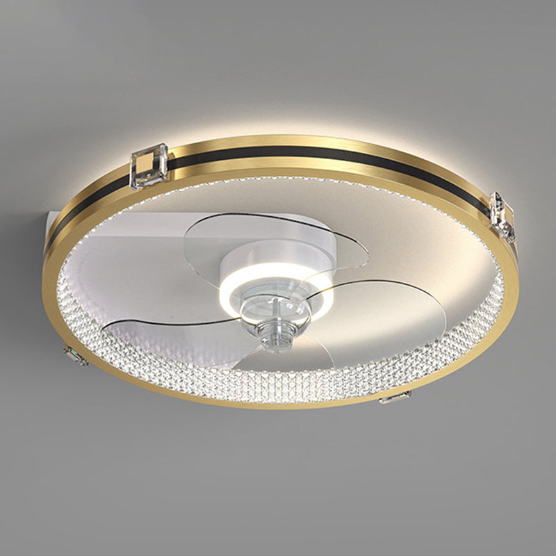 Metal Round Shape Ceiling Fan Modern Style Multi Lights Ceiling Fans Fixtures