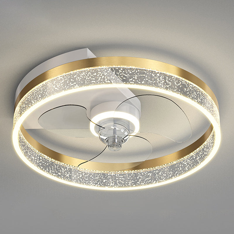 Metal Round Shape Ceiling Fan Modern Style Multi Lights Ceiling Fans Fixtures
