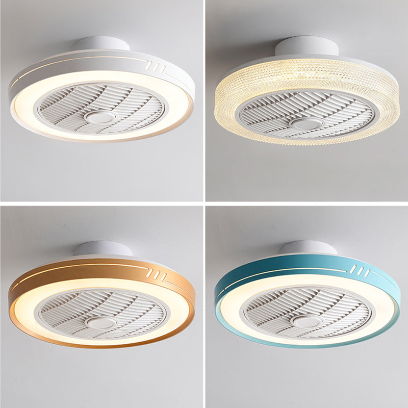 5-Blade Metallic Ceiling Fan Modernism Polish Finish Fan with Light for Hallway