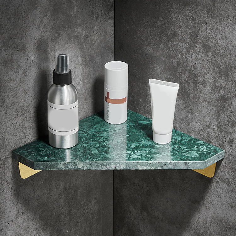 Marble 2 Piece Bathroom Accessory Set Brushed Metal Bath Shelf