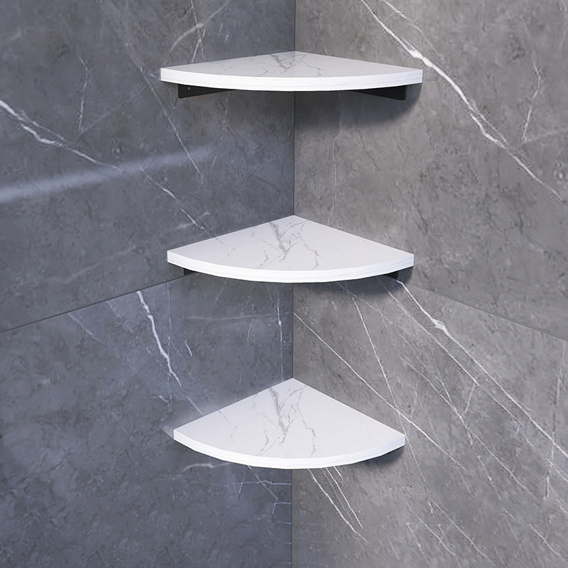 3 Piece Modern Bathroom Accessory Set Marble and Metal Bath Shelf