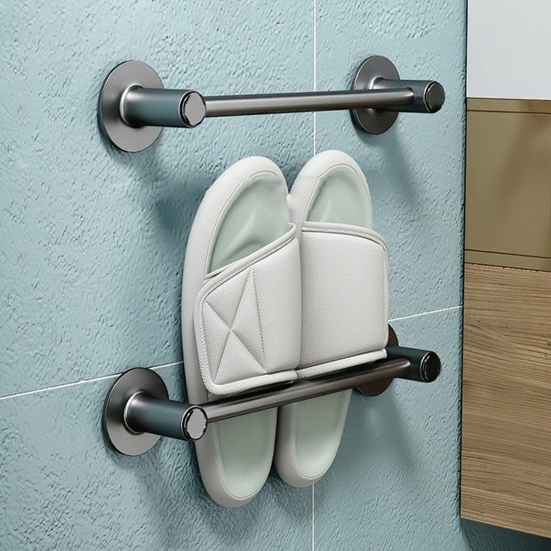 2-Piece Modern Bathroom Accessory Set Metal Slipper Rack/Towel Bar