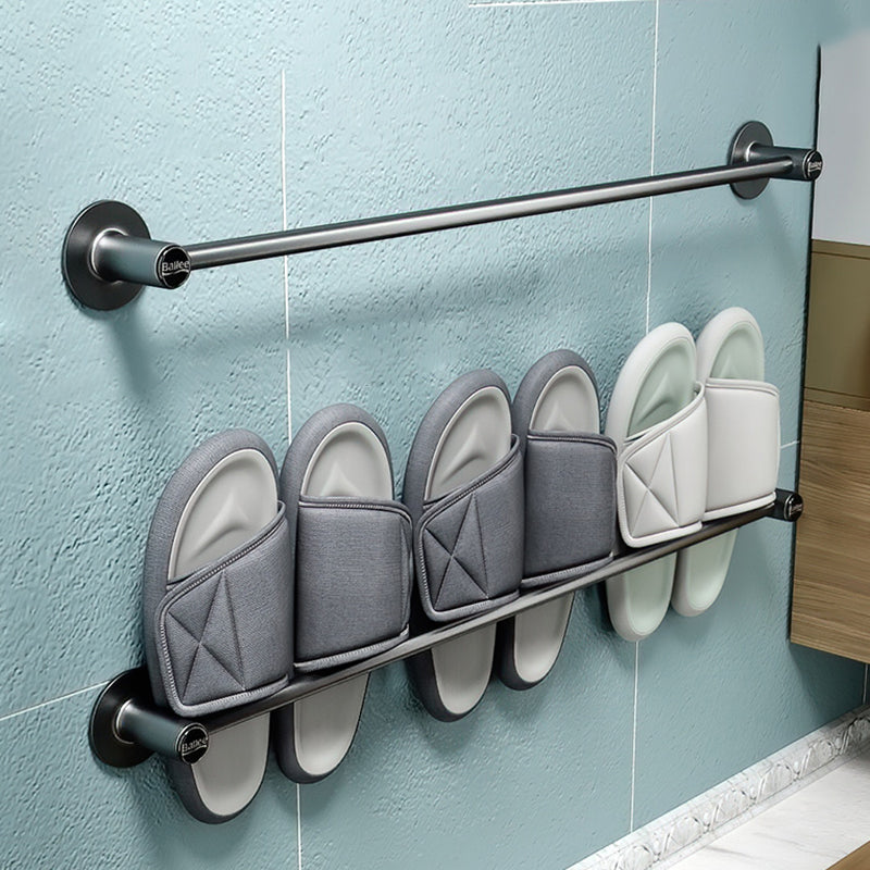 2-Piece Modern Bathroom Accessory Set Metal Slipper Rack/Towel Bar