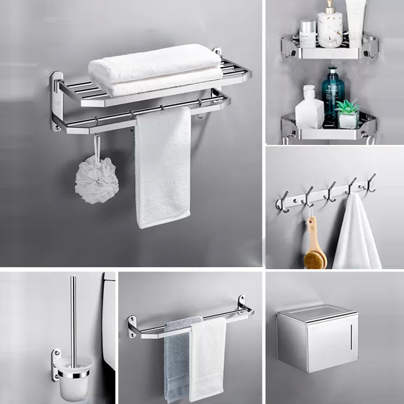 Modern 7 Piece Bathroom Accessory Set Polished Chrome Bathroom Hardware