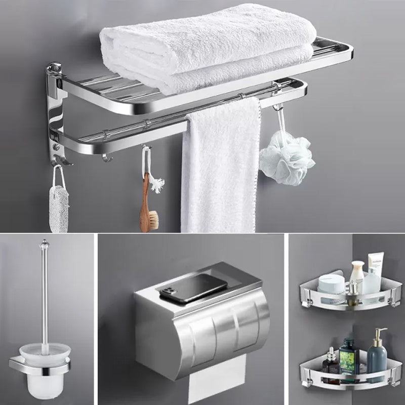 Modern 7 Piece Bathroom Accessory Set Polished Chrome Bathroom Hardware