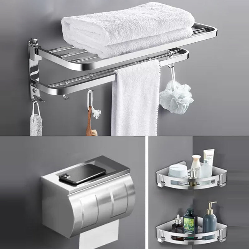Modern 7 Piece Bathroom Accessory Set Polished Chrome Bathroom Hardware