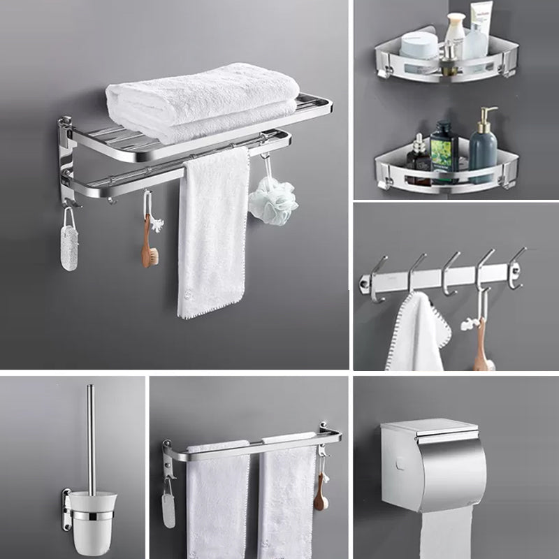 Modern 7 Piece Bathroom Accessory Set Polished Chrome Bathroom Hardware