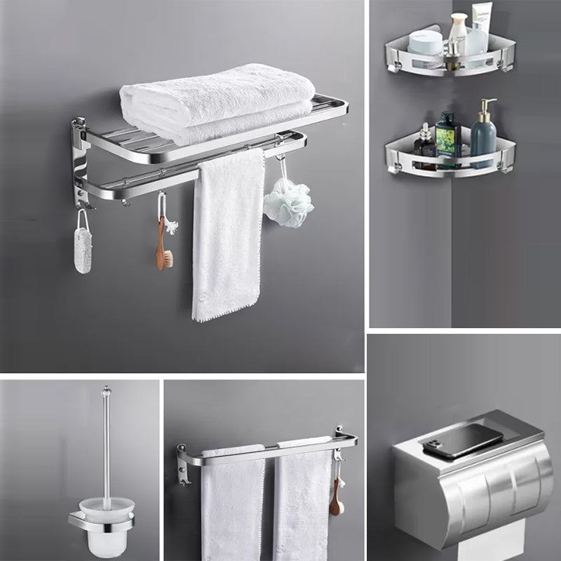 Modern 7 Piece Bathroom Accessory Set Polished Chrome Bathroom Hardware