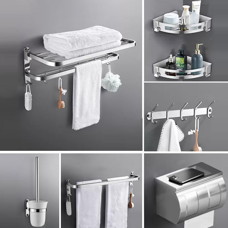 Modern 7 Piece Bathroom Accessory Set Polished Chrome Bathroom Hardware