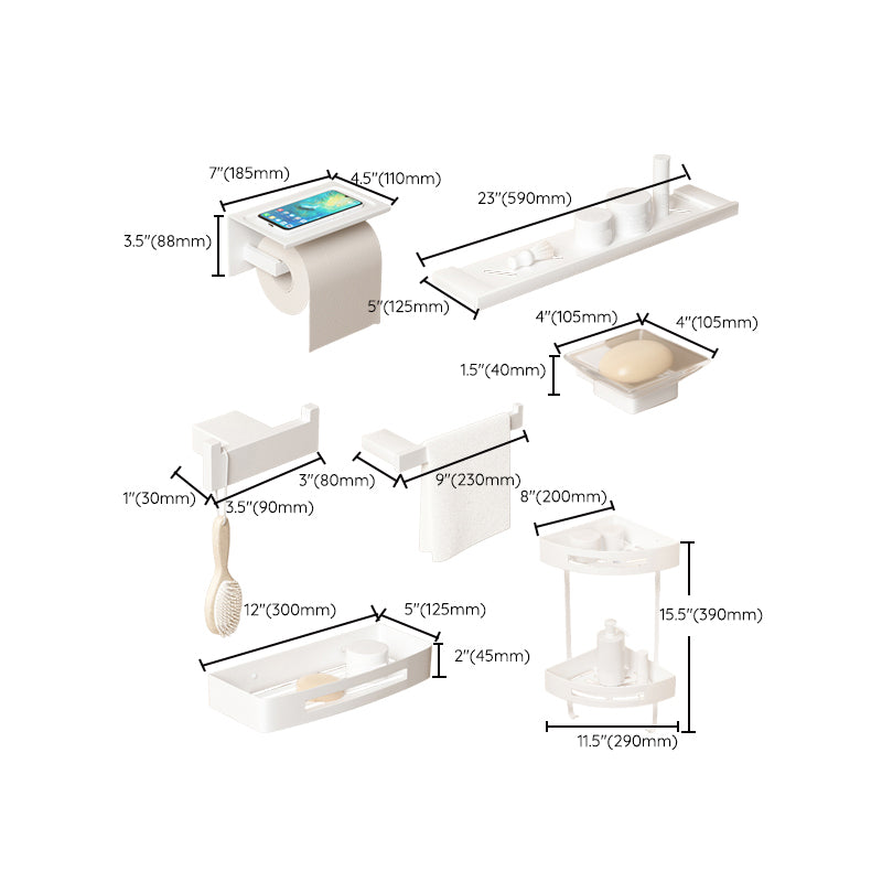 Modern Bathroom Accessory Set White Bathroom Accessories Hardware Set