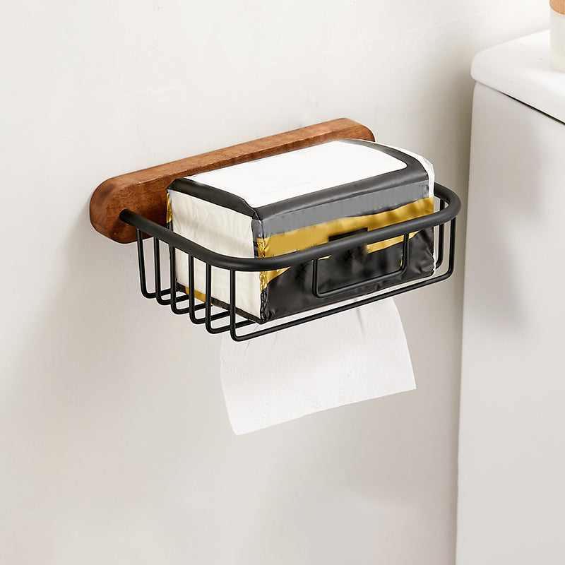 Solid Wood Bathroom Accessory Set Foldable Metal Bathroom Hardware