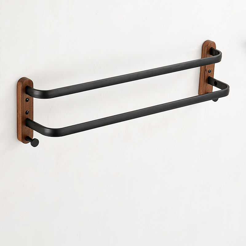 Solid Wood Bathroom Accessory Set Foldable Metal Bathroom Hardware