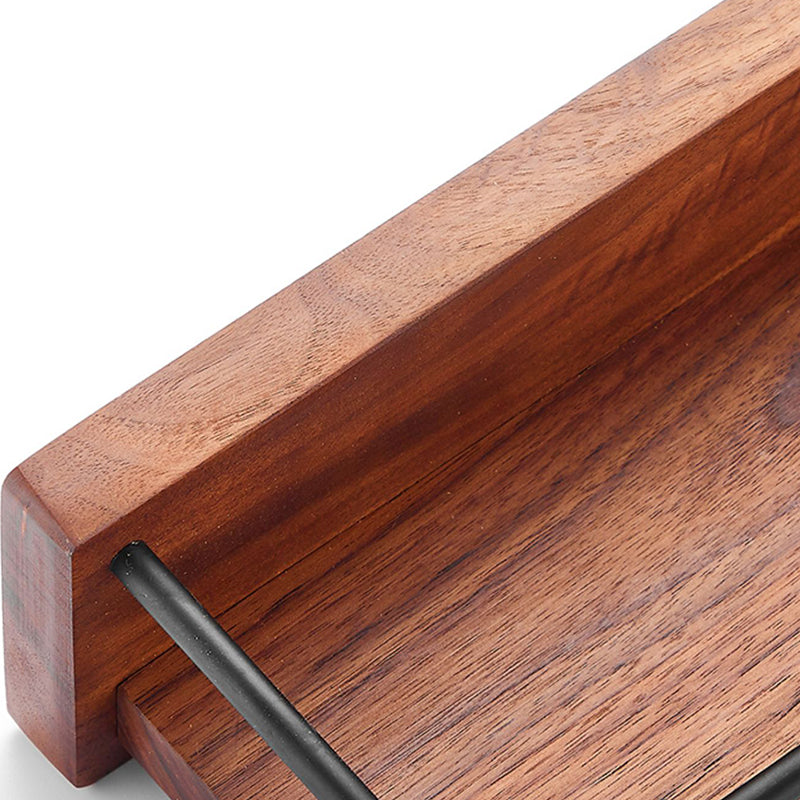 Solid Wood Bathroom Accessory Set Foldable Metal Bathroom Hardware