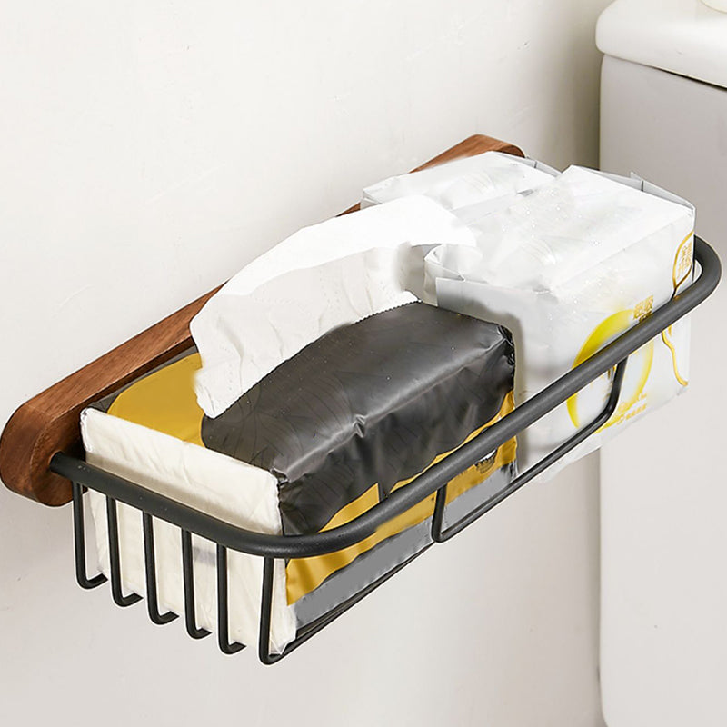 Solid Wood Bathroom Accessory Set Foldable Metal Bathroom Hardware