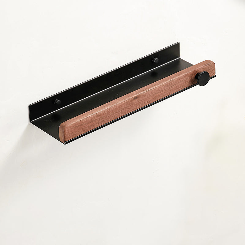 Solid Wood Bathroom Accessory Set Foldable Metal Bathroom Hardware