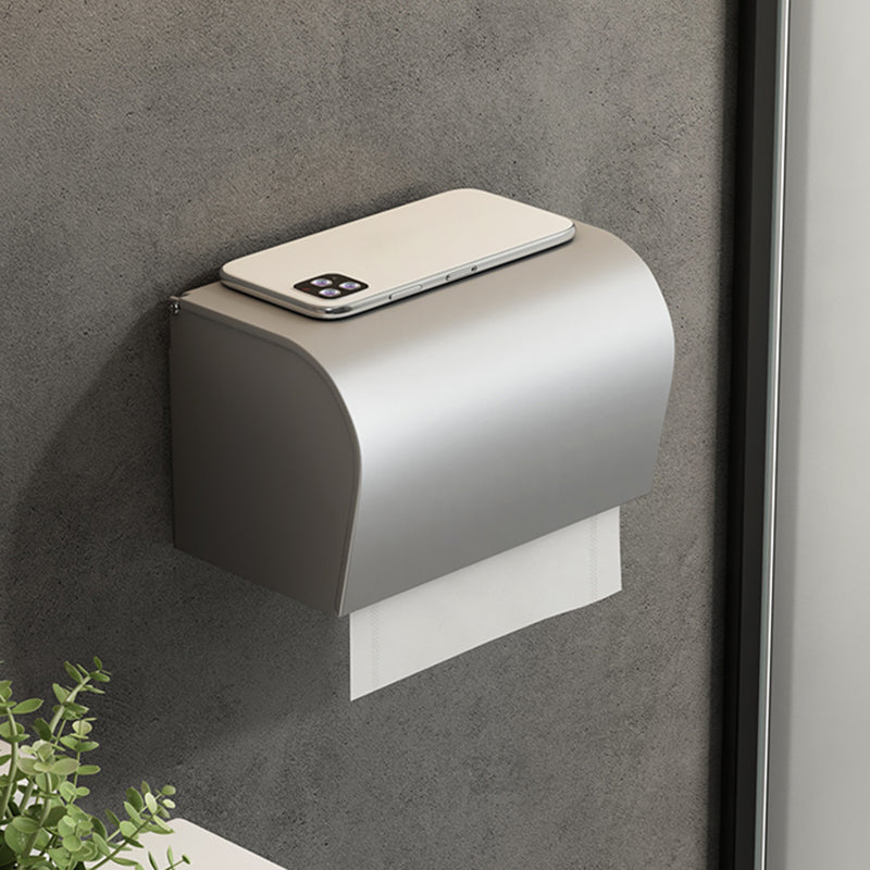 Contemporary Silver Metal Bath Hardware Set with Triangle Bath Shelf