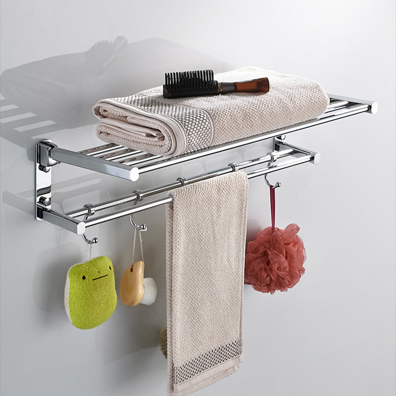 Contemporary Bathroom Accessories Hardware Set In Silver Metal