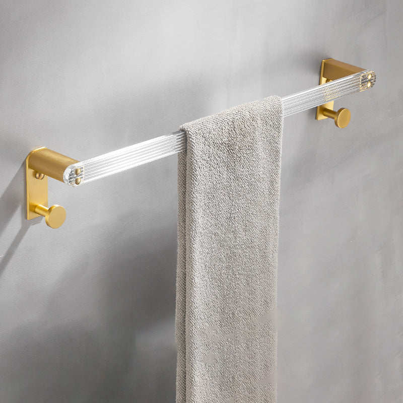 Bathroom Accessory Set in Gold Metal and Acrylic Bath Hardware Set