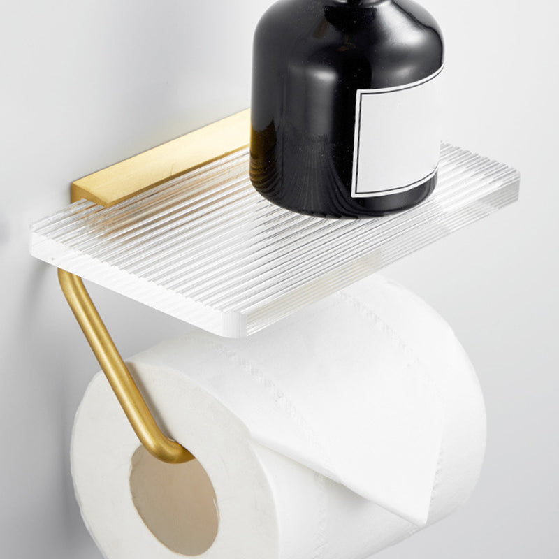 Bathroom Accessory Set in Gold Metal and Acrylic Bath Hardware Set