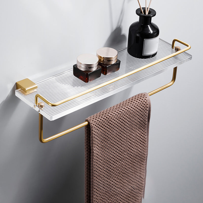 Bathroom Accessory Set in Gold Metal and Acrylic Bath Hardware Set