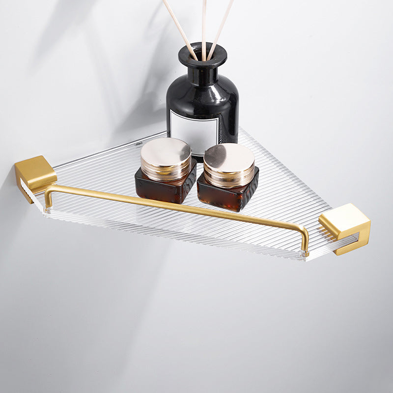 Bathroom Accessory Set in Gold Metal and Acrylic Bath Hardware Set