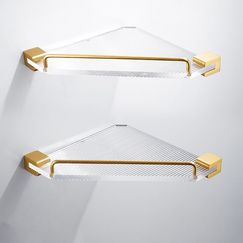Bathroom Accessory Set in Gold Metal and Acrylic Bath Hardware Set