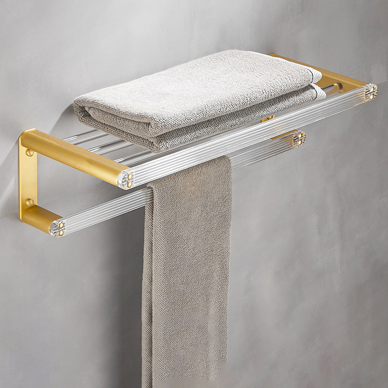 Bathroom Accessory Set in Gold Metal and Acrylic Bath Hardware Set
