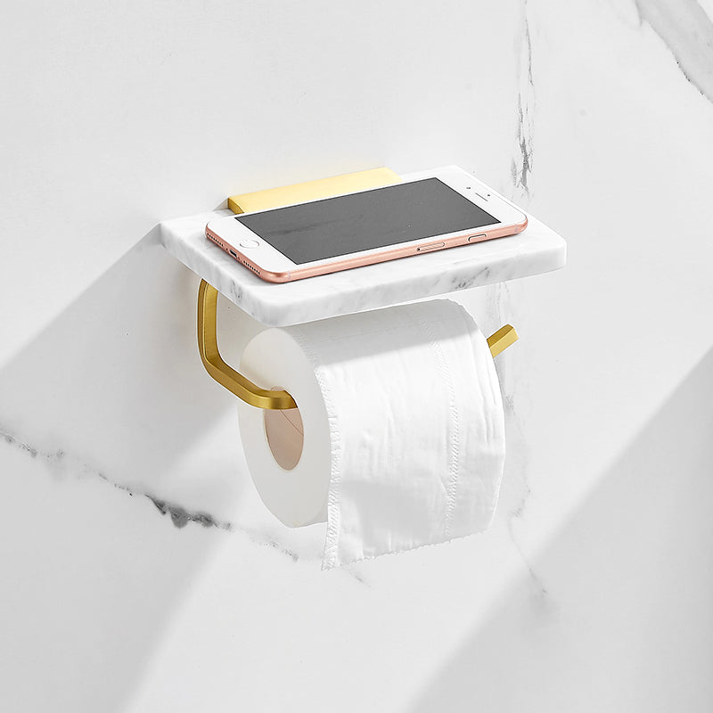 7 Piece Bathroom Accessory Set Marble and Metal Bathroom Hardware