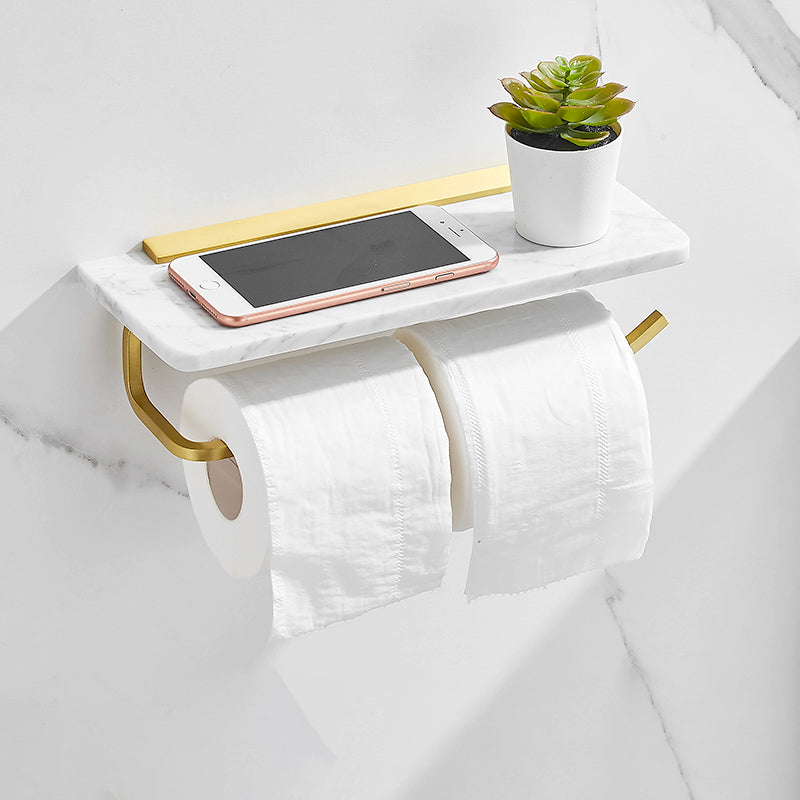 7 Piece Bathroom Accessory Set Marble and Metal Bathroom Hardware