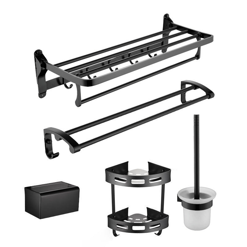 Contemporary Metal 5 - Piece Bathroom Accessory Set with Bath Shelf