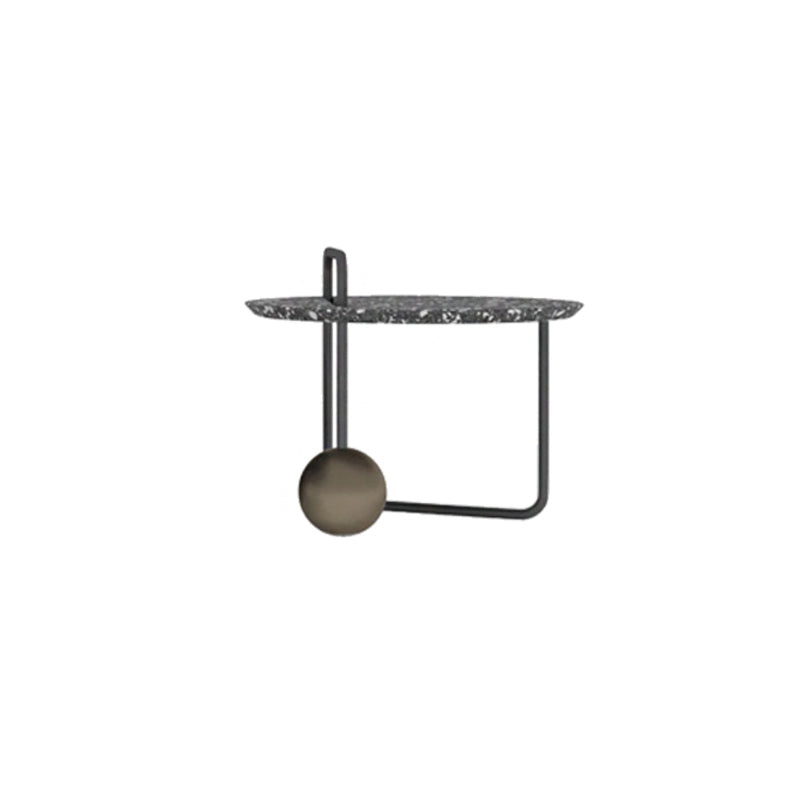 Round Stone Coffee Table Set Stainless Steel Simple Cocktail Table