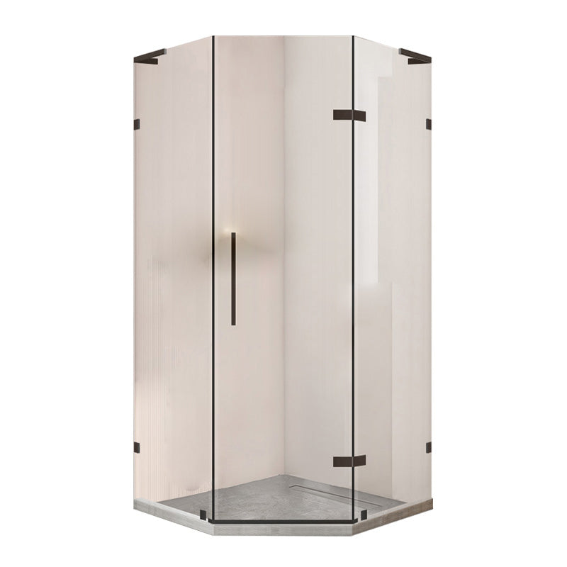 Black Semi Frameless Glass Shower Door Hinged Shower Bath Door