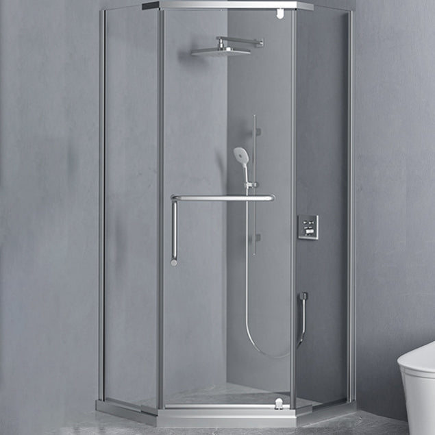 Narrow Edge Semi Frameless Pivot Shower Door Tempered Glass Shower Door