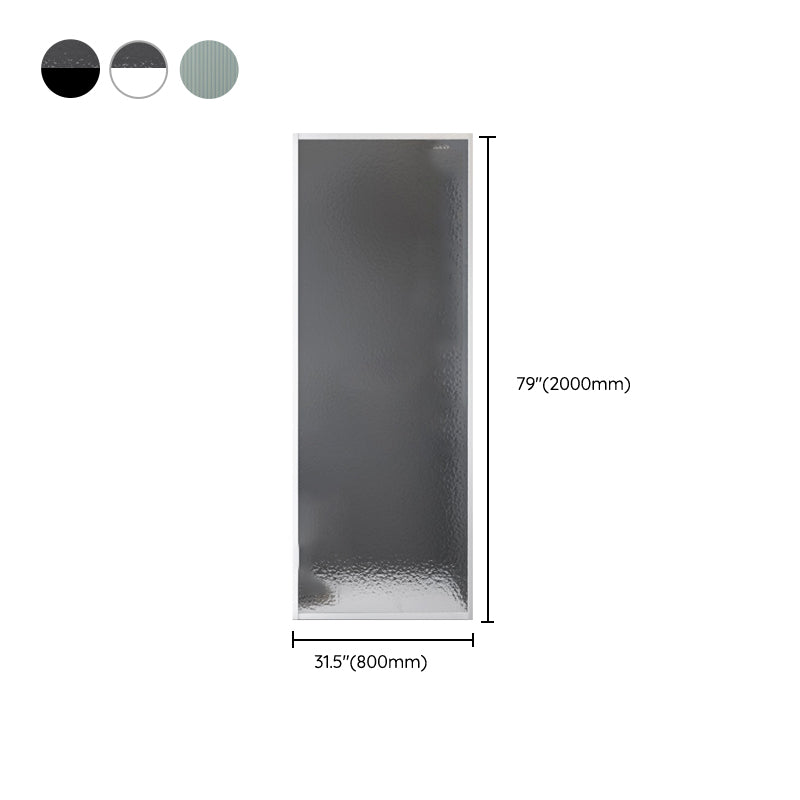 Fixed Semi Partition Shower Screen Black Full Frame Tempered Glass Shower Door