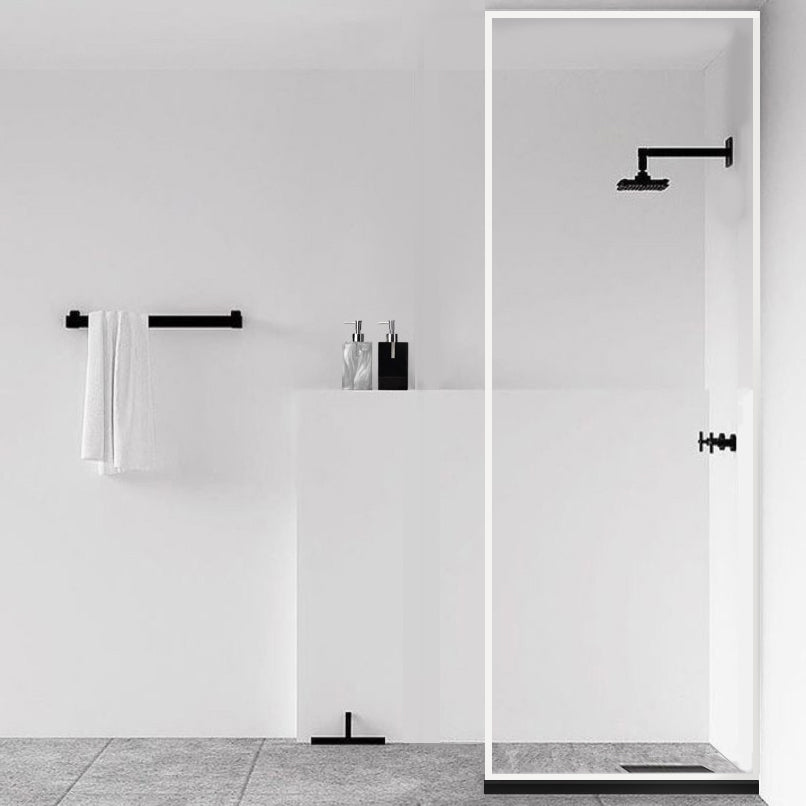 Fixed Shower Screen White Full Frame Tempered Glass Shower Door