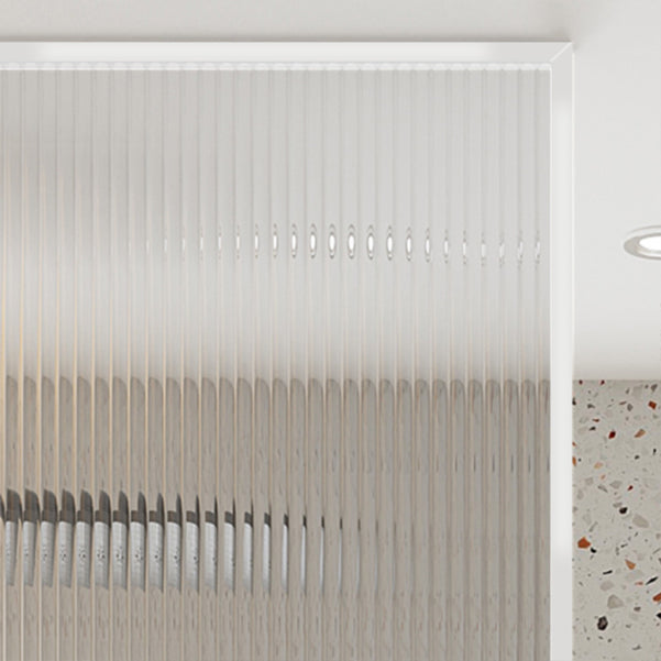 Fixed Shower Screen White Full Frame Tempered Glass Shower Door