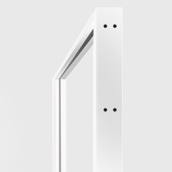 Fixed Shower Screen White Full Frame Tempered Glass Shower Door