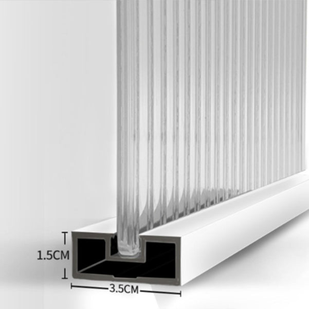 Fixed Shower Screen White Full Frame Tempered Glass Shower Door