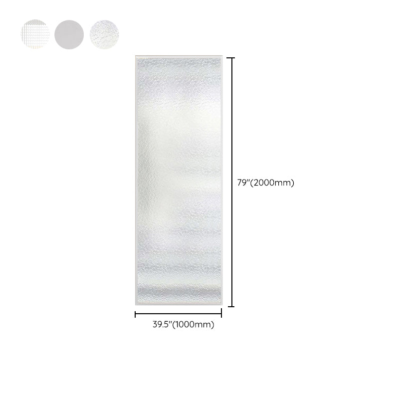 Fixed Shower Screen White Full Frame Tempered Glass Shower Door