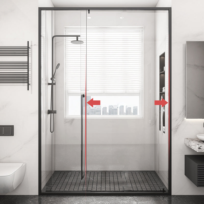 Single Sliding Triple Linkage Shower Door Semi-frameless Tempered Glass Shower Door
