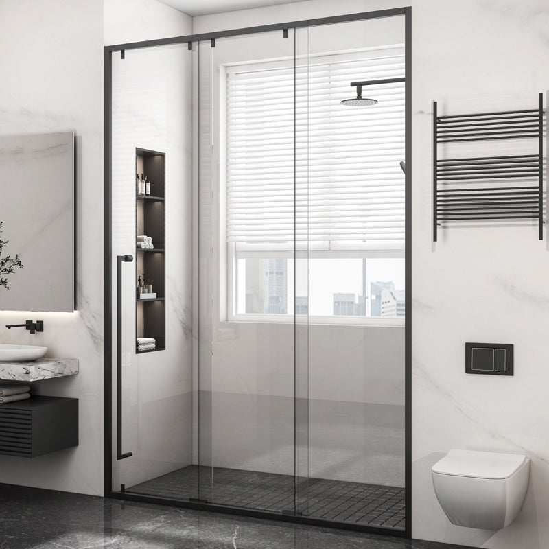 Single Sliding Triple Linkage Shower Door Semi-frameless Tempered Glass Shower Door