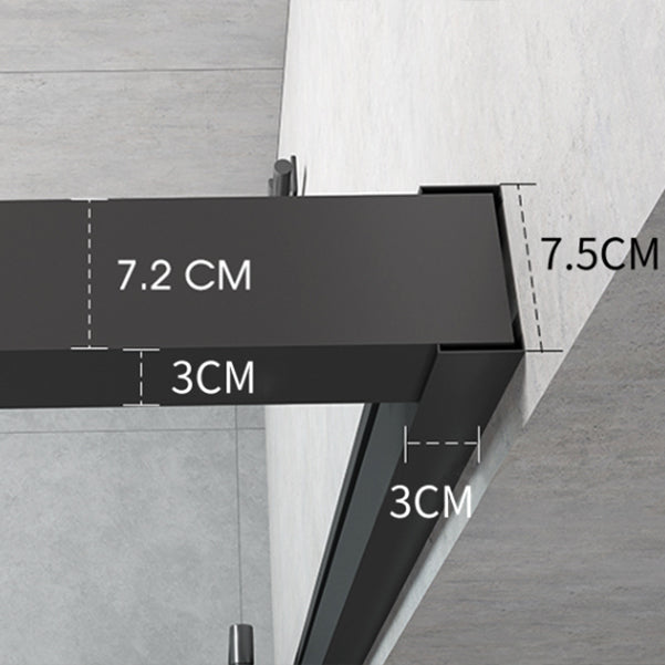 Single Sliding Triple Linkage Shower Door Semi-frameless Tempered Glass Shower Door