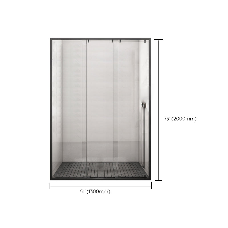 Single Sliding Triple Linkage Shower Door Semi-frameless Tempered Glass Shower Door