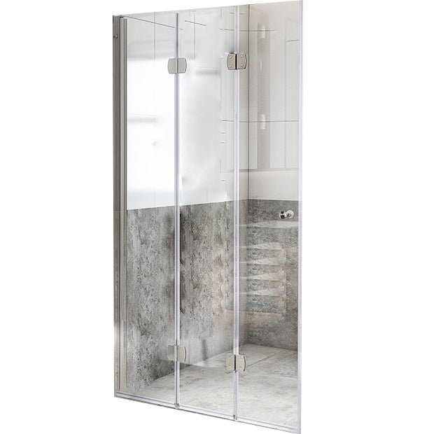 Semi Frameless Folding Shower Screen Tempered Glass Shower Screen
