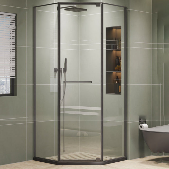 Pivot Diamond-shaped Shower Room Frame Tempered Swing Shower Door